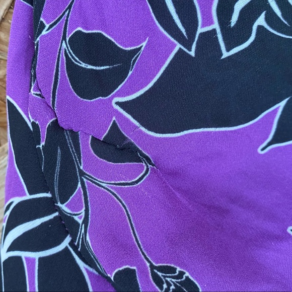 Parker purple black floral long sleeve dress Size 12 - Picture 4 of 7